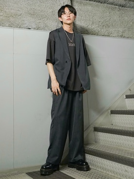 「JUNRED（ジュンレッド）のアイテム（ベスト）」を使った、omatsuさん（メンズ・169cm）の夏コーディネート
