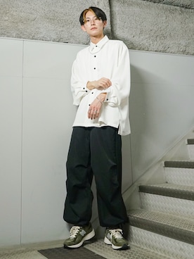 「JUNRED（ジュンレッド）のアイテム（カーゴパンツ）」を使った、omatsuさん（メンズ・169cm）の夏コーディネート
