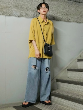 「JUNRED（ジュンレッド）のアイテム（バッグ）」を使った、omatsuさん（メンズ・169cm）の夏コーディネート