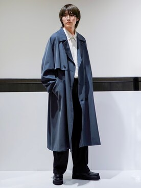 「JUNRED（ジュンレッド）のアイテム（トレンチコート）」を使った、omatsuさん（メンズ・169cm）の冬コーディネート