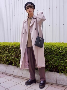 「JUNRED（ジュンレッド）のアイテム（トレンチコート）」を使った、omatsuさん（メンズ・169cm）の秋コーディネート