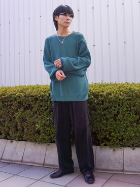 「JUNRED（ジュンレッド）のアイテム（ニット/セーター）」を使った、omatsuさん（メンズ・169cm）の冬コーディネート