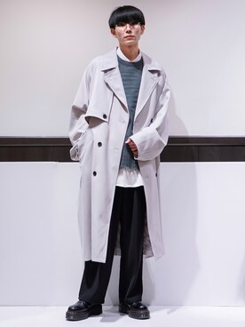 「JUNRED（ジュンレッド）のアイテム（トレンチコート）」を使った、omatsuさん（メンズ・169cm）の春コーディネート