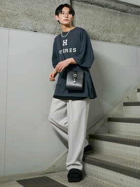 「JUNRED（ジュンレッド）のアイテム（バッグ）」を使った、omatsuさん（メンズ・169cm）の夏コーディネート