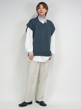 「re_k by JUNRED（レクバイジュンレッド）のアイテム（ベスト）」を使った、omatsuさん（メンズ・169cm）の秋コーディネート