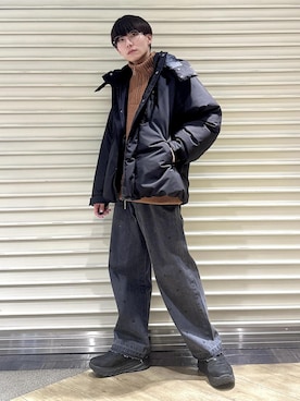 「JUNRED（ジュンレッド）のアイテム（ダウンジャケット/コート）」を使った、omatsuさん（メンズ・169cm）の冬コーディネート