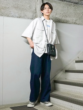 「JUNRED（ジュンレッド）のアイテム（バッグ）」を使った、omatsuさん（メンズ・169cm）の夏コーディネート