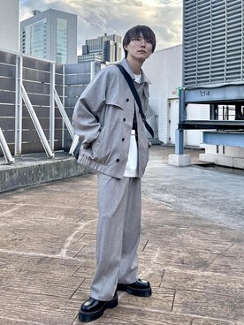 「JUNRED（ジュンレッド）のアイテム（ブルゾン）」を使った、omatsuさん（メンズ・169cm）の秋コーディネート