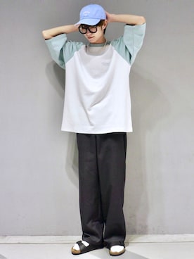 「JUNRED（ジュンレッド）のアイテム（キャップ）」を使った、omatsuさん（メンズ・169cm）の夏コーディネート