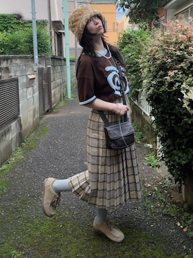 「aeae（エーイーエーイー）のアイテム」を使った、rnalさん（レディース・158cm）の秋コーディネート