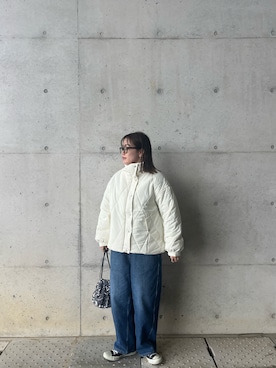 「florist（フローリスト）のシャイニースパンコール巾着バッグ/ショルダーバッグ（ショルダーバッグ）」を使った、kunchan1227さん（レディース・155cm）の秋コーディネート