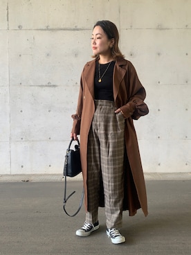 「初秋コーデ」｜「アイテム（トレンチコート）」を使った、kunchan1227さん（レディース・155cm）の夏コーディネート