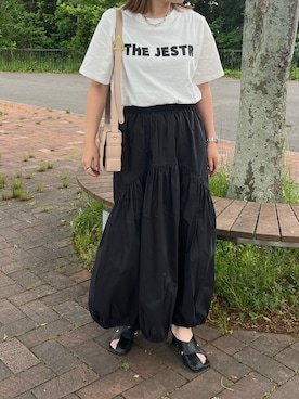 「Anss.me（アンスミー）のアイテム（スカート）」を使った、kunchan1227さん（レディース・155cm）の夏コーディネート