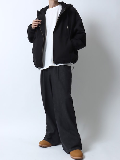 セール】SITRY Duck Zip Hoodie/別注 オーバーサイズ フード裏ボア