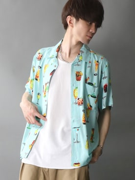 「SITRY（シトリー）のloose tapered tuck wide Pants/ルーズ テーパード タック ワイドパンツ（スラックス）」を使った、SITRYさん（メンズ・178cm）の夏コーディネート