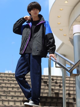 「SITRY（シトリー）のアイテム（ナイロンジャケット）」を使った、Kanoさん（メンズ・178cm）の秋コーディネート