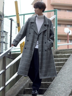 「SITRY（シトリー）のアイテム（トレンチコート）」を使った、Kanoさん（メンズ・178cm）の冬コーディネート