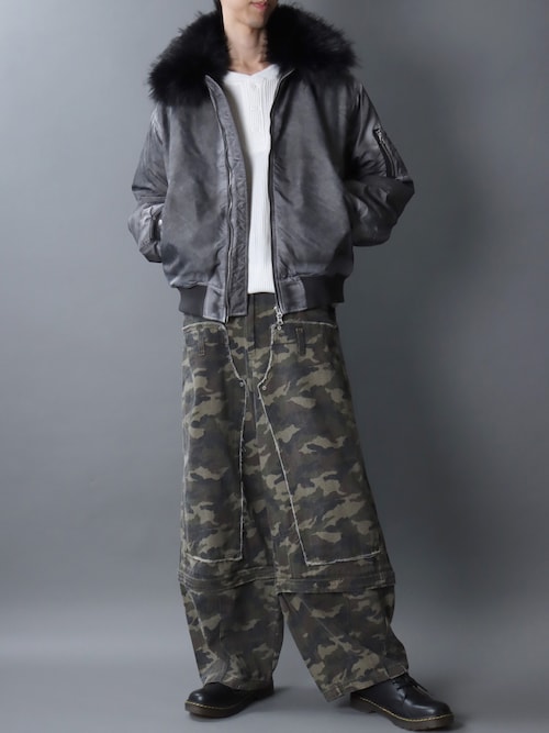 セール】Nylon B-15 Flight Jacket/衿ファー脱着 オーバーサイズ