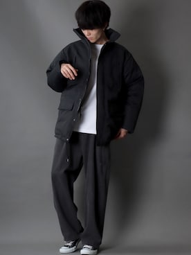 「アイテム（ミリタリージャケット）」を使った、Kanoさん（メンズ・178cm・20代）の冬コーディネート