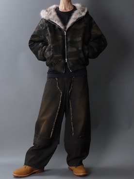 「アイテム（デニムパンツ）」を使った、SITRYさん（メンズ・181cm）の秋コーディネート