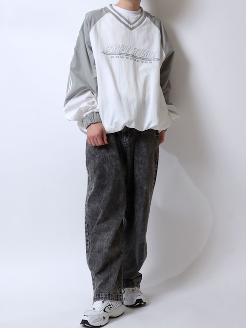セール】Nylon Pullover/ナイロン Vネック プルオーバー