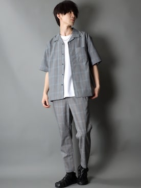 「SITRY（シトリー）のアイテム（セットアップ）」を使った、Kanoさん（メンズ・178cm）の春コーディネート