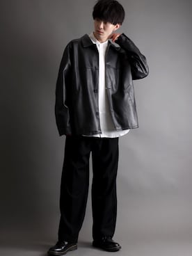 SITRY（シトリー）の「oversize synthetic leather Car coat