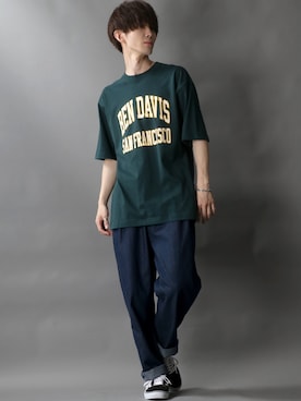「BEN DAVIS（ベンデイビス）のアイテム（Tシャツ/カットソー）」を使った、Kanoさん（メンズ・178cm）の夏コーディネート