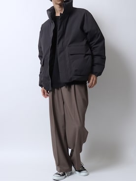 「アイテム（スラックス）」を使った、SITRYさん（メンズ・181cm）の冬コーディネート