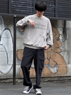 「CONVERSE（コンバース）のconverse コンバース ALL STAR HI オールスター ハイ 3206 BLACK(US)（スニーカー）」を使った、Kanoさん（メンズ・178cm・20代）の秋コーディネート