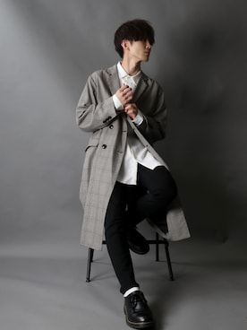 「SITRY（シトリー）のアイテム（チェスターコート）」を使った、Kanoさん（メンズ・178cm）の秋コーディネート