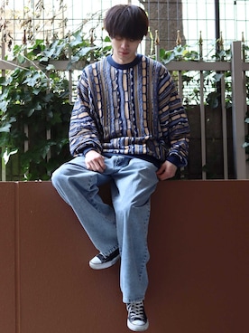 「春ニット」｜Kanoさん（メンズ・178cm・20代）の冬コーディネート