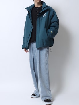 「アイテム（ダウンジャケット/コート）」を使った、SITRYさん（メンズ・181cm）の冬コーディネート