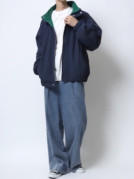「アイテム（ナイロンジャケット）」を使った、SITRYさん（メンズ・181cm）の秋コーディネート