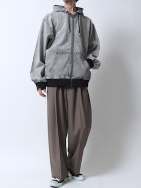 「アイテム（デニムジャケット）」を使った、SITRYさん（メンズ・181cm）の秋コーディネート