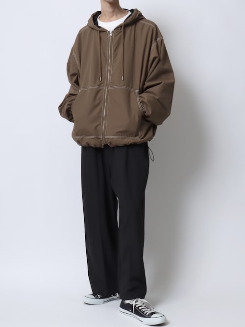 セール】SITRY Nylon ＆ Cotton Hoodie/別注 オーバーサイズ 配色