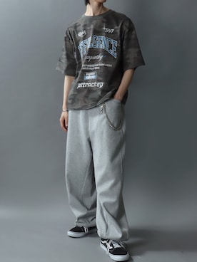 「SITRY（シトリー）のChemical Wash Graphic Logo T-Shirt/グランジ ケミカル加工 ヴィンテージライク オーバーサイズ 半袖Tシャツ レディース メンズ（Tシャツ/カットソー、その他）」を使った、SITRYさん（メンズ・181cm）の夏コーディネート