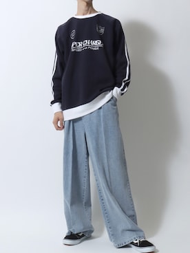 「アイテム（スウェット）」を使った、SITRYさん（メンズ・181cm）の秋コーディネート