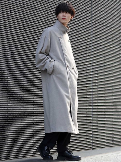セール】over size 2way wool long coat/オーバーサイズ 2way ウール