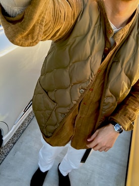 「アイテム（ダウンベスト）」を使った、珍味さん（メンズ・175cm・30代）の冬コーディネート