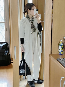「Libra Cue（リブラ キュー）のアイテム（サロペット/オーバーオール）」を使った、かなっぺさん（レディース・166cm）の秋コーディネート