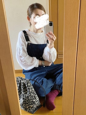 「Right-on（ライトオン）のアイテム（サロペット/オーバーオール）」を使った、かなっぺさん（レディース・166cm）の秋コーディネート