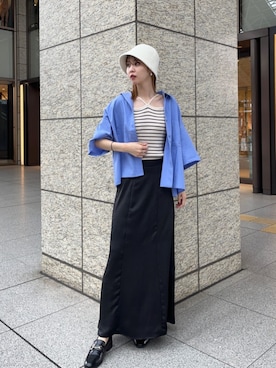 「N.（N. Natural Beauty Basic）（エヌエヌナチュラルビューティーベーシック）のアイテム（帽子）」を使った、N. STAFFさん（レディース・166cm）の夏コーディネート