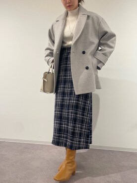 「N.（N. Natural Beauty Basic）（エヌエヌナチュラルビューティーベーシック）のアイテム（ピーコート）」を使った、N. STAFFさん（レディース・160cm）の秋コーディネート