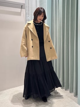 「アイテム（ピーコート）」を使った、N. STAFFさん（レディース・162cm）の秋コーディネート