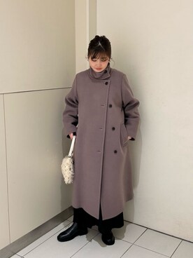 「N.（N. Natural Beauty Basic）（エヌエヌナチュラルビューティーベーシック）のアイテム（ステンカラーコート）」を使った、N. STAFFさん（レディース・158cm）の冬コーディネート