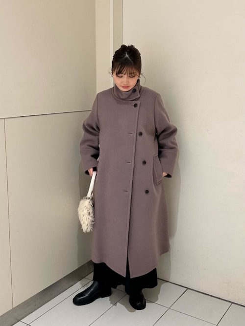 ステンカラーコート 【S Size Line】◇パイルメルトンスタンドカラー