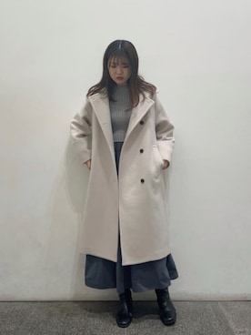 「N.（N. Natural Beauty Basic）（エヌエヌナチュラルビューティーベーシック）のアイテム（ステンカラーコート）」を使った、N. STAFFさん（レディース・164cm）の冬コーディネート