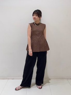 「N.（N. Natural Beauty Basic）（エヌエヌナチュラルビューティーベーシック）のアイテム（パンツ）」を使った、N. STAFFさん（レディース・158cm）の夏コーディネート