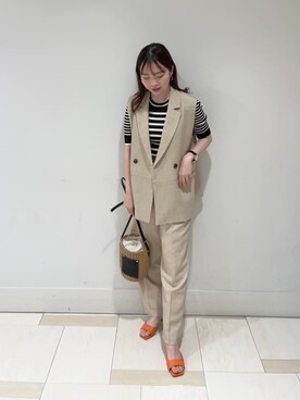 N. STAFFさん（レディース・159cm）の夏コーディネート